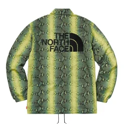 Supreme The North Face Snakeskin Taped Seam Coaches Jacket Green ||Plus Clearance
