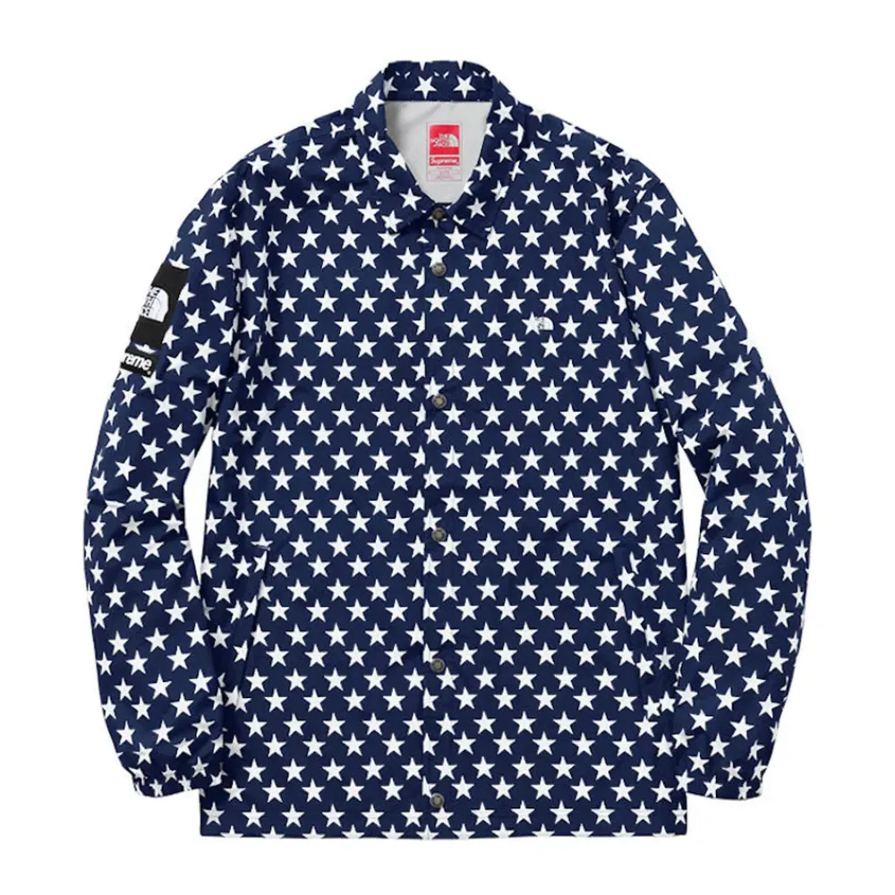 Supreme The North Face Stars Coachable Jacket Navy ||Plus Sale