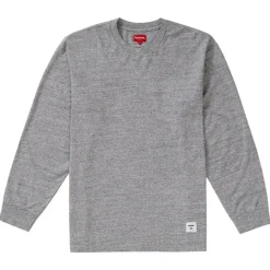 Supreme Trademark L/S Top Heather Grey ||Plus New