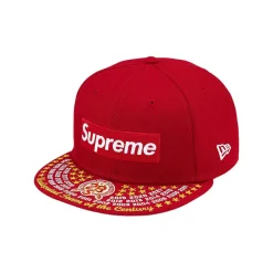 Supreme Undisputed Box Logo New Era Fitted Hat Dark Red ||Plus Fashion