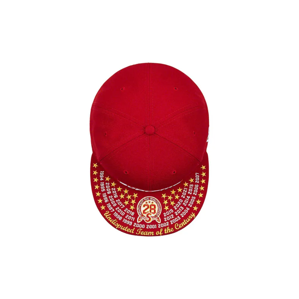 Supreme Undisputed Box Logo New Era Fitted Hat Dark Red ||Plus Fashion