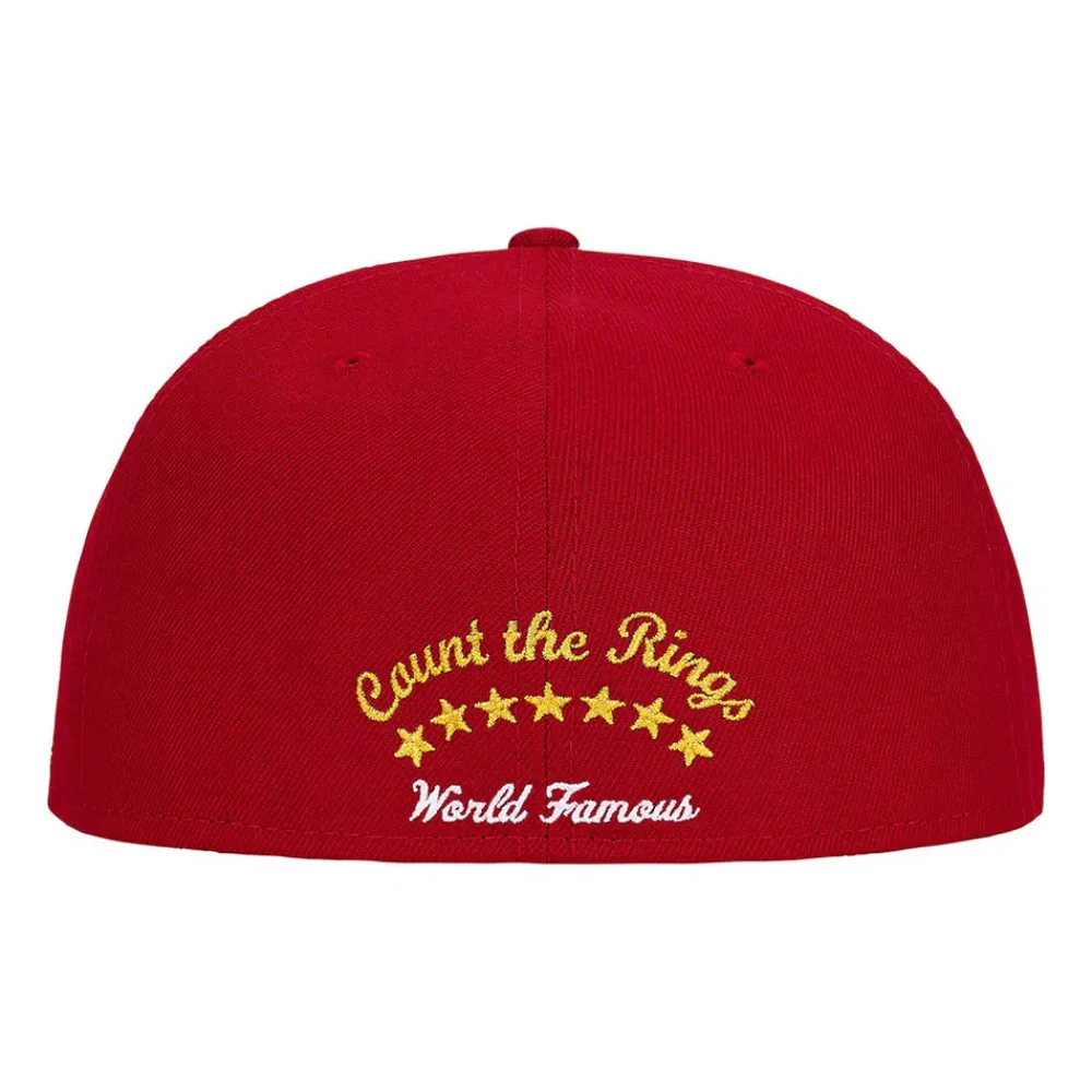 Supreme Undisputed Box Logo New Era Fitted Hat Dark Red ||Plus Fashion