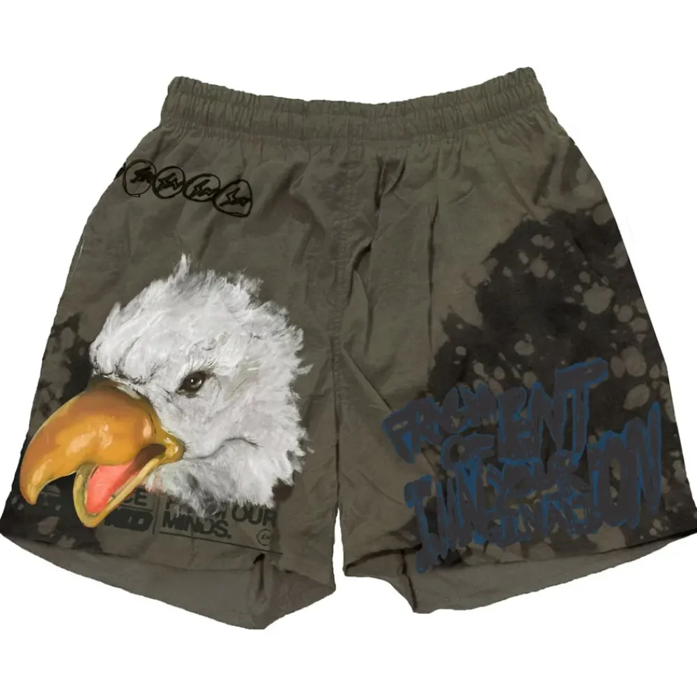 Travis Scott Cactus Jack For Fragment Imagination Shorts Olive ||Plus Outlet