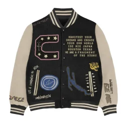 Travis Scott Cactus Jack For Fragment Manifest Letterman Jacket|Plus Clearance