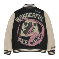 Travis Scott Cactus Jack For Fragment Manifest Letterman Jacket|Plus Clearance