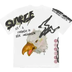 Travis Scott Cactus Jack For Fragment Sunrise Tee White ||Plus Outlet