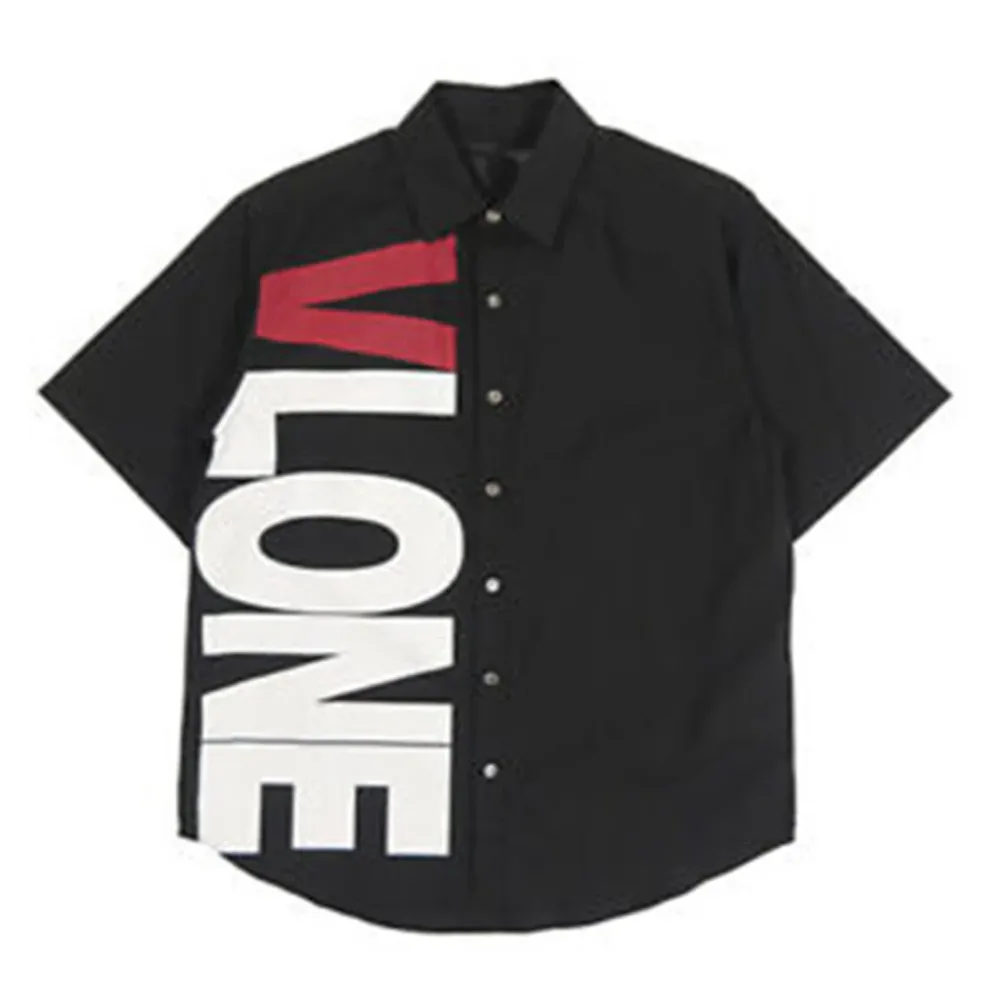 VLONE Logo Button Up Shirt Black ||Plus Clearance