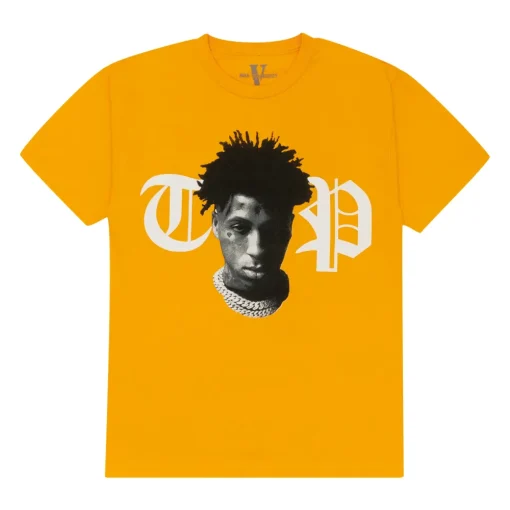 YoungBoy NBA x Vlone Peace Hardly Tee Yellow ||Plus Discount